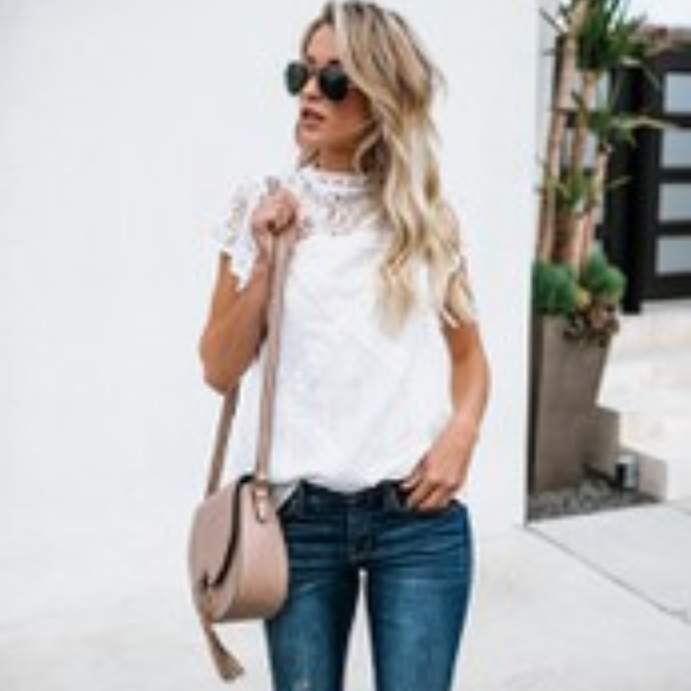 Short Sleeve Lace Top